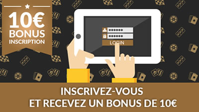 10 € de bienvenue sur Luckygames.be à l'inscription