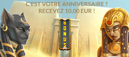 Bonus de 10 € pour votre anniversaire sur LuckyGames