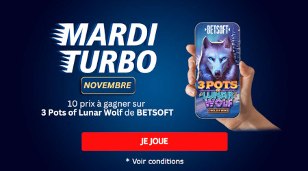 Mardi Turbo : Magic Betting Casino distribue 10 prix cash chaque mardi sur 3 Pots of Lunar Wolf