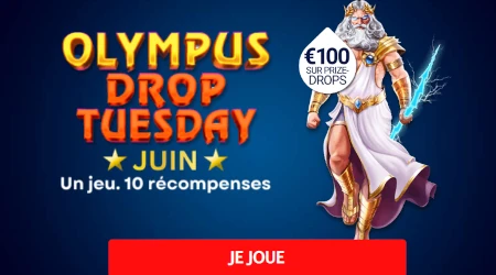 Olympus Drop Tuesday : 10 r&eacute;compenses de 10 &euro; &agrave; d&eacute;crocher chaque mardi sur Magic Betting Casino