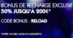 200  en cadeau avec le code bonus RELOAD sur le casino MirageGames