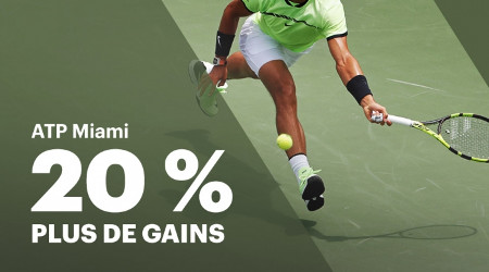 20 % de gains en plus chaque jour lors de l'ATP Miami