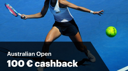 100 € de cash back par jour en pariant sur l'Open d'Australie