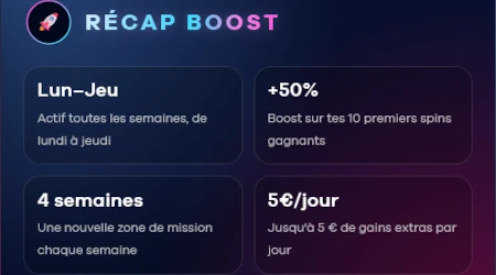 5 euros d'extra par jour en mai avec les boosts cosmiques du casino Oria