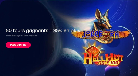 Recevez 35 euros d'extra sur le casino Oria avec les jeux Endorphina