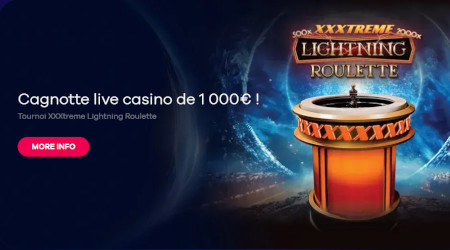Tournoi XXXtreme Lightning Roulette : 1.000 € à gagner avec le Live Casino Oria