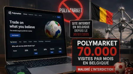 Polymarket attire encore 70.000 visites par mois en Belgique malgr&eacute; son interdiction
