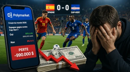 Polymarket : un joueur perd 990.000 $ en misant sur une victoire de l'Espagne