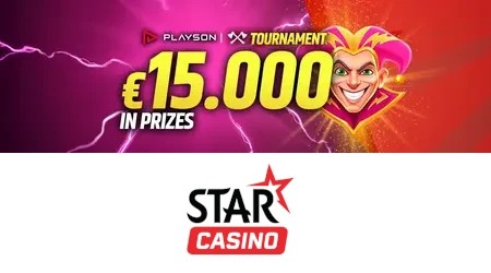 15.000 euros tomberont sur les jeux Playson avec Star Casino
