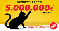 Super Lotto du vendredi 13 juin : 5 millions d'euros