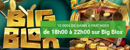 Cash drop : 10.000 € sur la machine à sous Big blox d'Unibet Casino