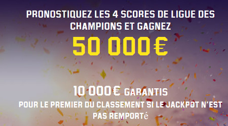 Pronostiquez les 4 matchs de Ligue des Champions et gagnez 50.000 euros