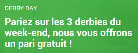 Derby Day : Gagnez un pari gratuit de 10 euros