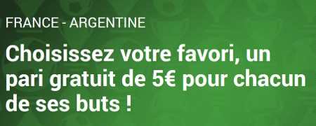 France x Argentine : Gagnez un pari gratuit par but