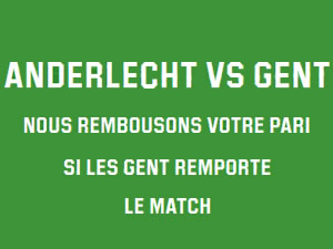 Anderlecht x Gent, Unibet vous rembourse si Gent gagne