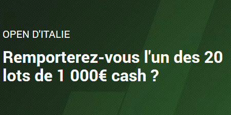 20.000 euros à remporter lors de l'Open d'Italie