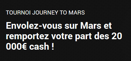 20.000 euros à gagner lors du tournoi Journey To Mars d'Unibet