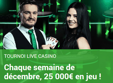 25.000 € à gagner au Live Casino d'Unibet toutes les semaines de décembre