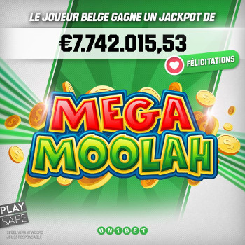7.742.015,53 € pour un joueur belge d'Unibet.be sur Mega Moolah