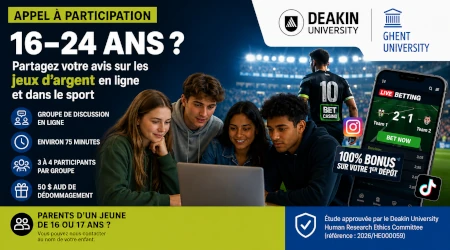Publicit&eacute; pour les jeux d'argent : l'Universit&eacute; de Gand recrute des jeunes pour une nouvelle &eacute;tude internationale
