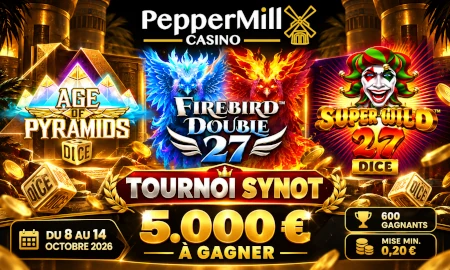 PepperMill Casino lance un tournoi Synot &agrave; 5.000 &euro;